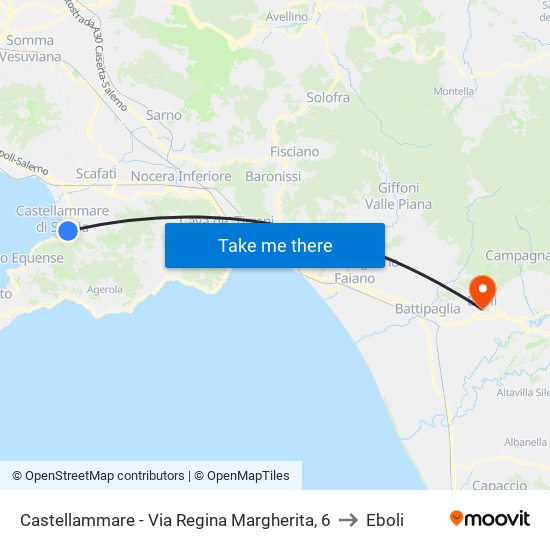 Castellammare - Via Regina Margherita, 6 to Eboli map