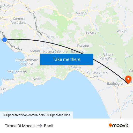 Tirone Di Moccia to Eboli map