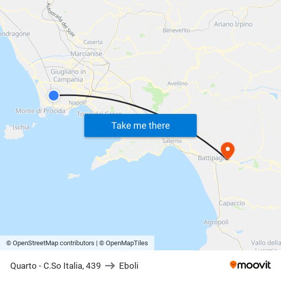 Quarto - C.So Italia, 439 to Eboli map