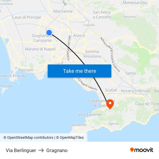 Via Berlinguer to Gragnano map