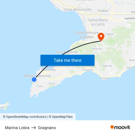Marina Lobra to Gragnano map