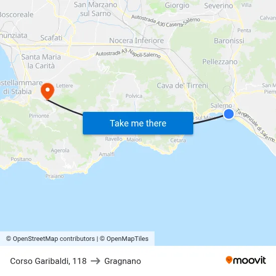 Garibaldi Avenue, 118 to Gragnano map