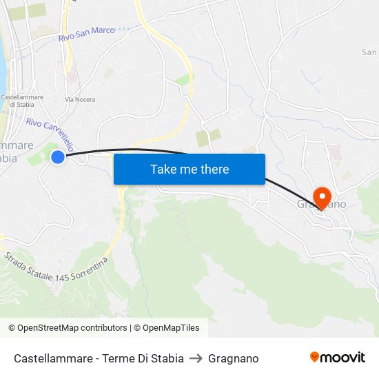 Castellammare - Terme Di Stabia to Gragnano map