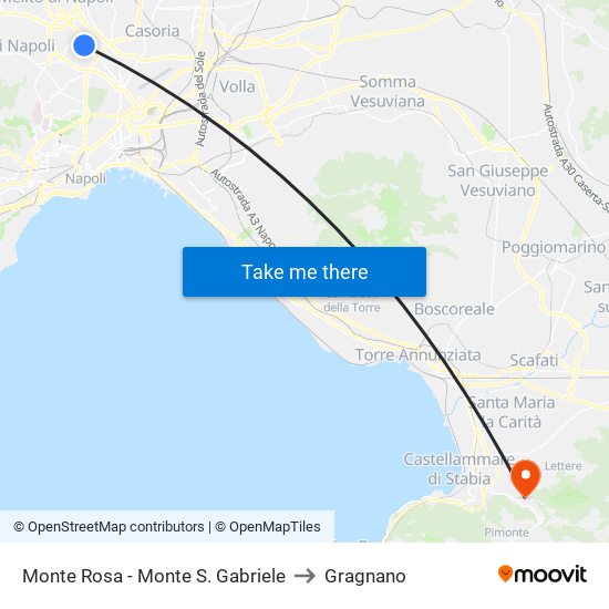 Monte Rosa - Monte S. Gabriele to Gragnano map