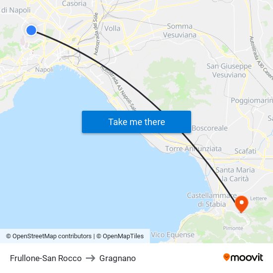 Frullone-San Rocco to Gragnano map