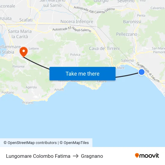 Colombo Seafront Fatima to Gragnano map