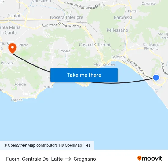 Fuorni Milk Factory to Gragnano map