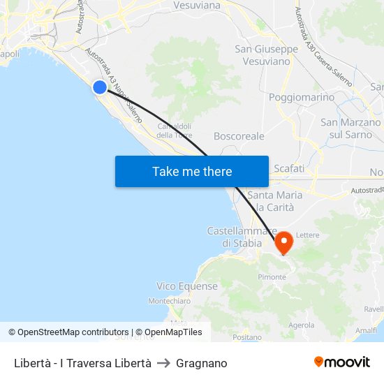 Libertà - I Traversa Libertà to Gragnano map