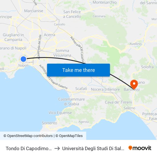 Tondo Di Capodimonte to Università Degli Studi Di Salerno map