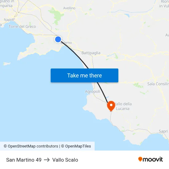 San Martino 49 to Vallo Scalo map