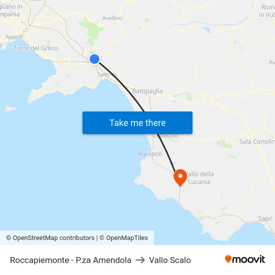 Roccapiemonte - P.za Amendola to Vallo Scalo map