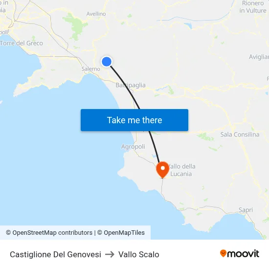 Castiglione Del Genovesi to Vallo Scalo map