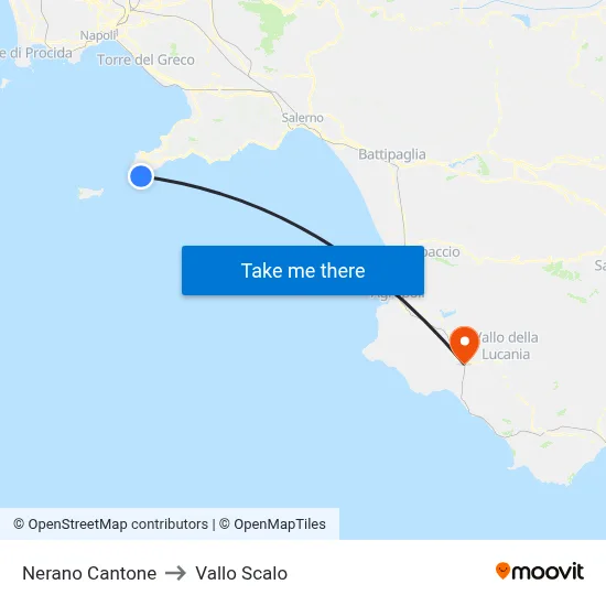 Nerano Cantone to Vallo Scalo map