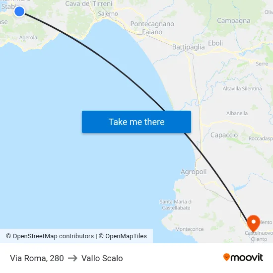 Roma Street, 280 to Vallo Scalo map