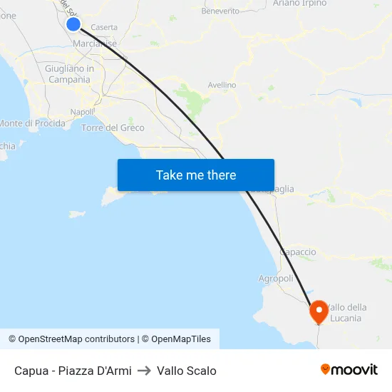 Capua - Piazza D'Armi to Vallo Scalo map