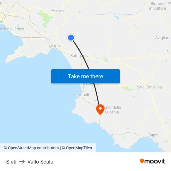 Sieti to Vallo Scalo map