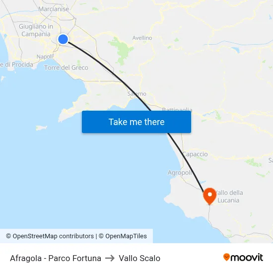 Afragola - Fortuna Park to Vallo Scalo map