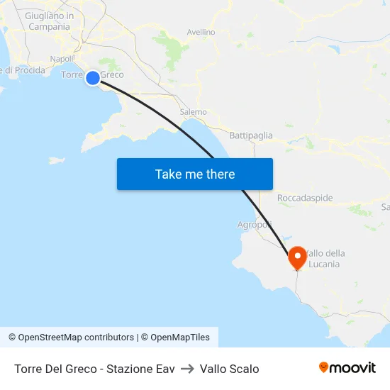 Torre Del Greco - Stazione Eav to Vallo Scalo map
