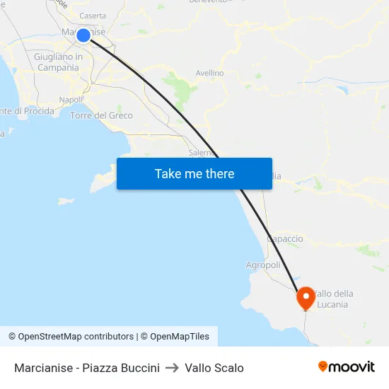 Marcianise - Buccini Square to Vallo Scalo map