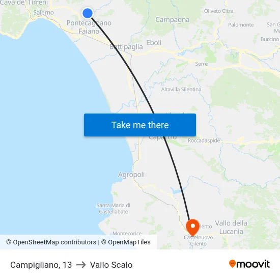 Campigliano, 13 to Vallo Scalo map
