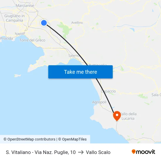 S. Vitaliano - Puglie National Road, 10 to Vallo Scalo map