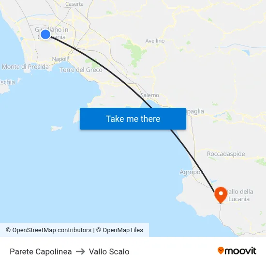 Parete Terminal to Vallo Scalo map