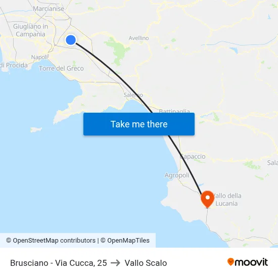 Brusciano - Via Cucca, 25 to Vallo Scalo map