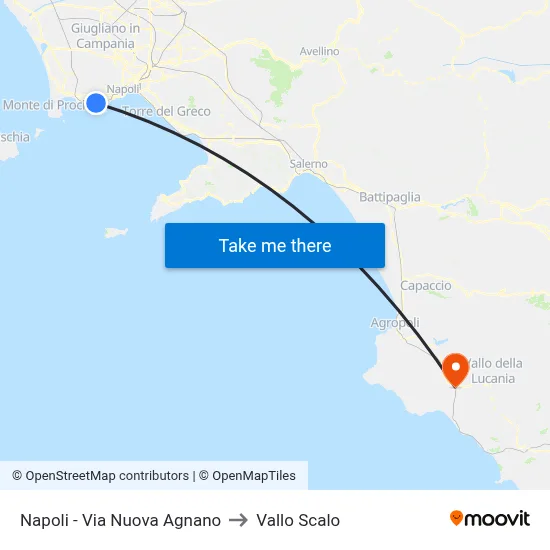 Naples - New Agnano Road to Vallo Scalo map