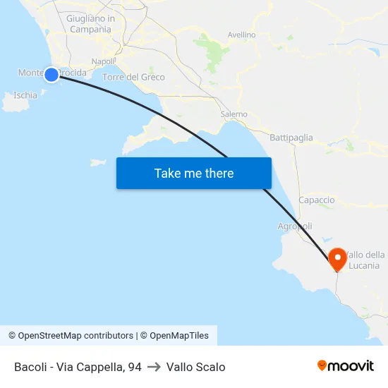 Bacoli - Chapel Street, 94 to Vallo Scalo map