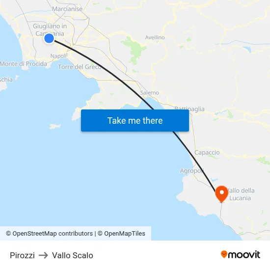 Pirozzi to Vallo Scalo map