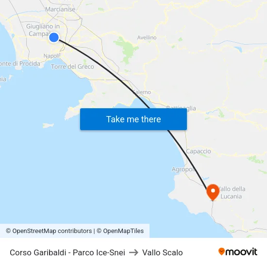 Corso Garibaldi - Parco Ice-Snei to Vallo Scalo map