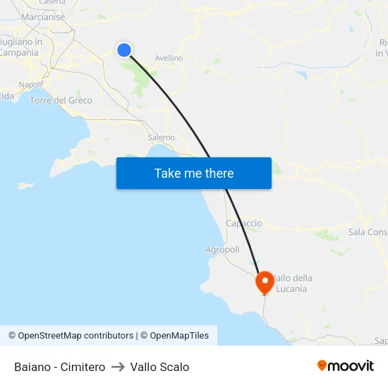 Baiano - Cimitero to Vallo Scalo map