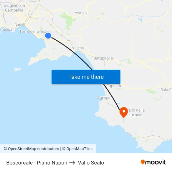 Boscoreale - Piano Napoli to Vallo Scalo map