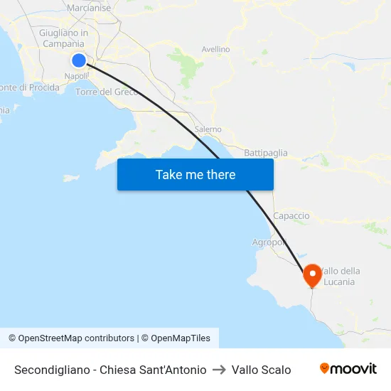 Secondigliano - St. Anthony Church to Vallo Scalo map