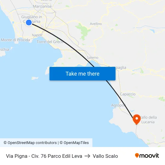 Via Pigna - No. 76 Edil Leva Park to Vallo Scalo map