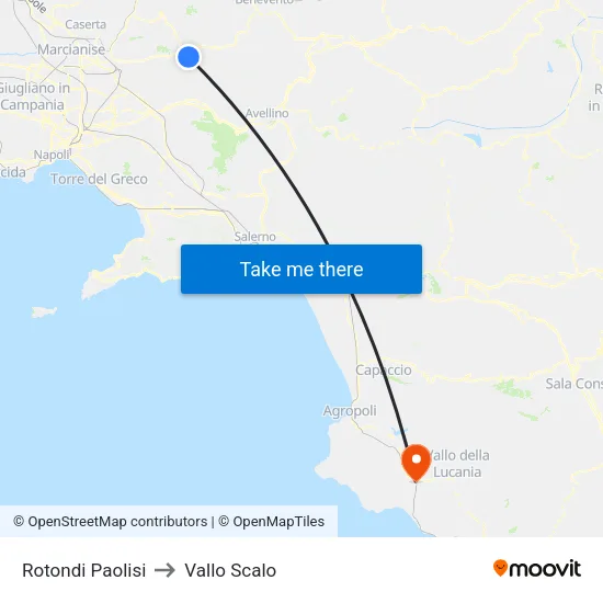Rotondi Paolisi to Vallo Scalo map