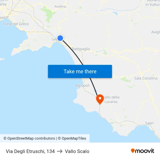 Etruscan Street, 134 to Vallo Scalo map