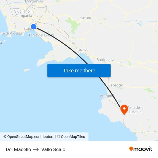 Del Macello to Vallo Scalo map