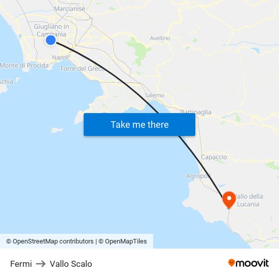 Fermi to Vallo Scalo map