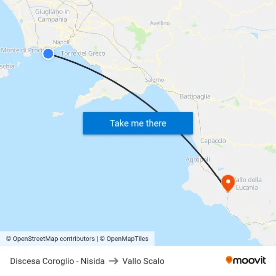 Coroglio Descent - Nisida to Vallo Scalo map
