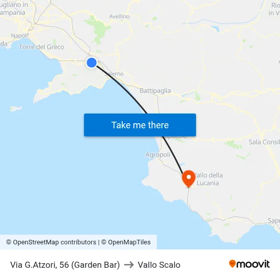 Via G.Atzori, 56 (Garden Bar) to Vallo Scalo map