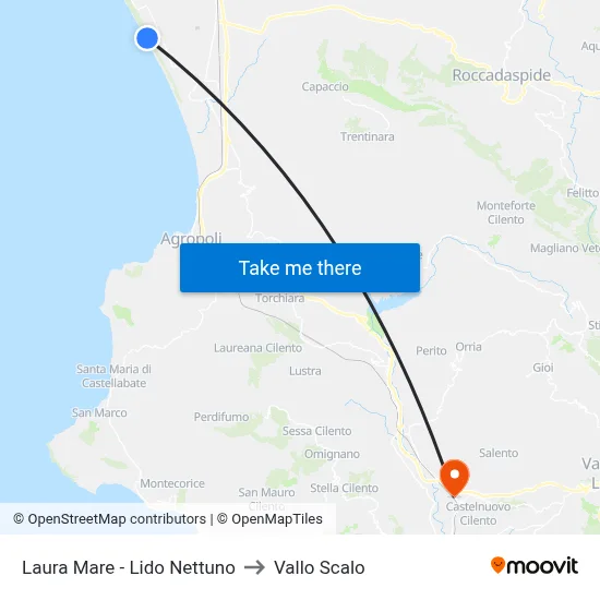 Laura Mare - Neptune Beach to Vallo Scalo map