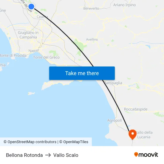 Bellona Roundabout to Vallo Scalo map