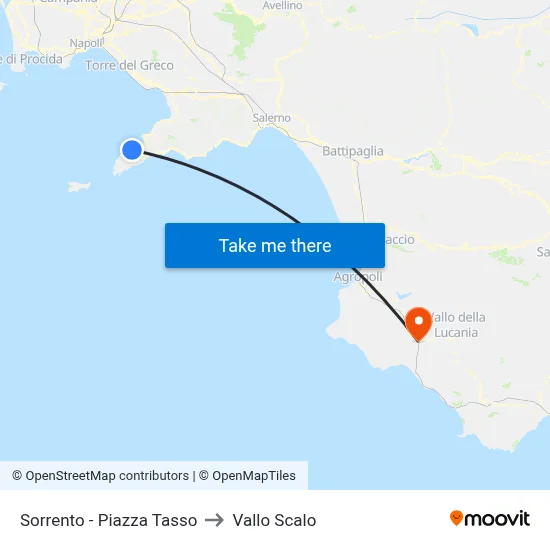 Sorrento - Piazza Tasso to Vallo Scalo map