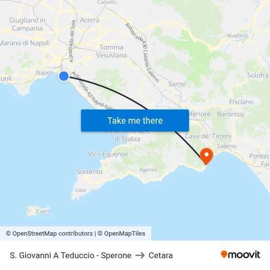 San Giovanni a Teduccio - Sperone to Cetara map