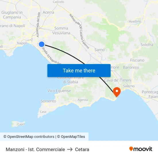 Manzoni - Commercial Institute to Cetara map