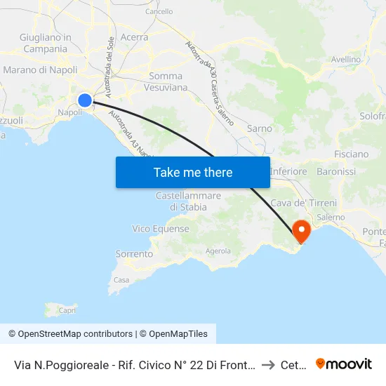 Via N.Poggioreale - Opposite Prison #22 to Cetara map