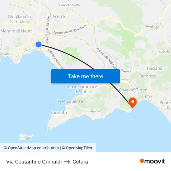 Costantino Grimaldi Street to Cetara map