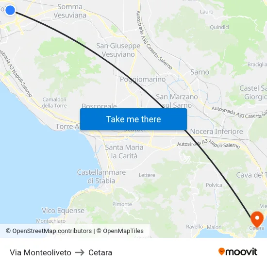 Monteoliveto Street to Cetara map