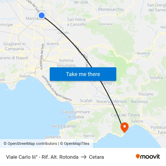 Carlo III Avenue - Roundabout to Cetara map